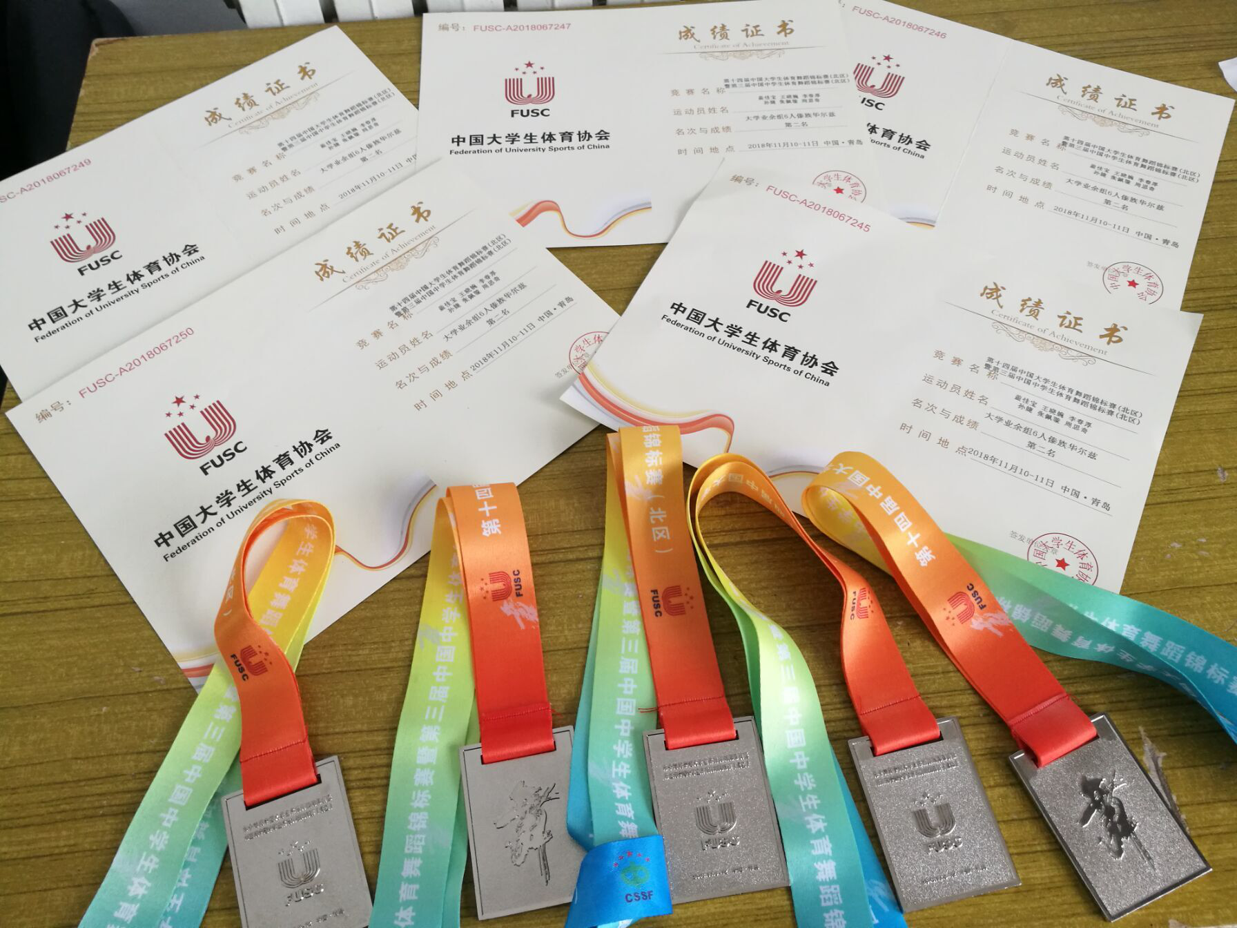 永利集团304官网体育舞蹈代表队荣获第十四届中国大学生体育舞蹈锦标赛六人集体项目亚军